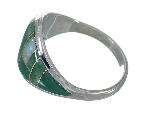 Authentic Sterling Silver Turquoise Opal Southwestern Ring Size 6-1/2 YX82581